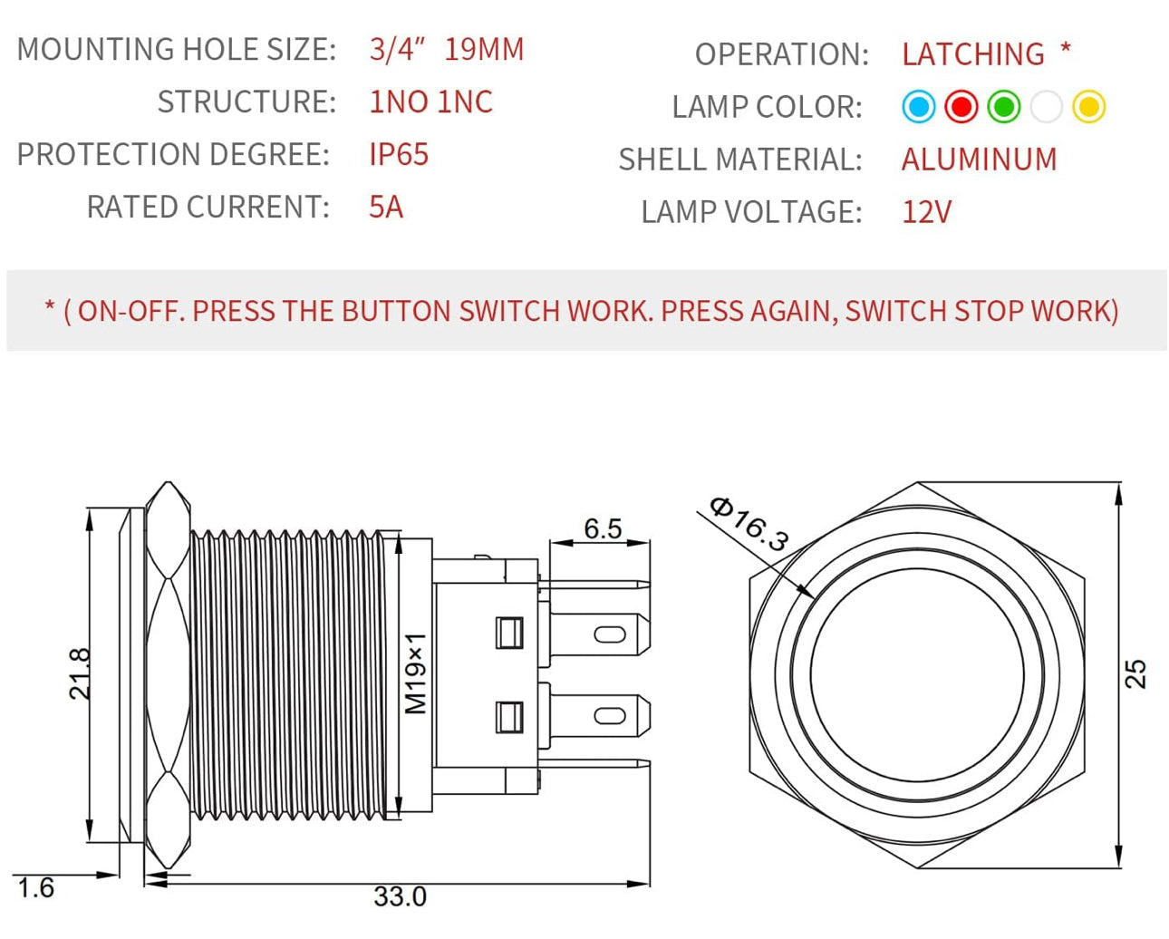 Push button switch